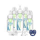 Dr. Brown’s Anti-Colic Options+ Narrow Baby Bottle Gift Set with 4oz & 8oz Bottles & PreVent Pacifier