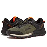 Avia Ultra Men’s Trail Running Shoes, Lightweight Breathable Mesh Sneakers for Men - Green/Black/Orange, 10.5 Medium