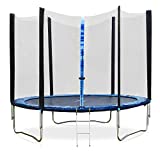 TURFEE 10 FT Jump Recreational Trampoline with Safety Enclosure Net for Kids Outdoor, Fitness Trampoline with Padding Waterproof Jump Mat & Ladder for Kids Family Happy Time