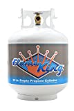 Flame King YSN201b 20 Pound Steel Propane Tank Cylinder with Type 1 Overflow Protection Device Valve, for Grills and BBQs, White