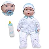 JC Toys, La Baby 16-inch Blue Washable Soft Body Boy Baby Doll with Baby Doll Accessories - For Children 12 Months and older, Designed by Berenguer