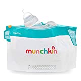 Munchkin Jumbo Microwave Bottle Sterilizer Bags, 180 Uses, 6 Pack, Eliminates up to 99.9% of Common Bacteria, White, Large (8' x 14')