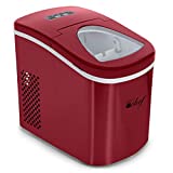 Deco Rapid Portable Automatic Electric Countertop Ice Maker - 6 Great Colors Compact Top Load 26 Lbs. Per Day Great For Party Hosting Never Run Out Of Ice Again, Self Cleaning (Red)