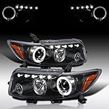 AUTOZENSATION Compatible with 2008-2010 Scion XB LED Projector Headlights Black L + R Pair Headlamp