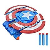 Marvel Avengers Mech Strike Captain America Strikeshot Shield Role Play Toy with 3 NERF Darts, Pull Handle to Expand, for Kids Ages 5 and Up