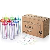 Cupture Skinny Cold Cup with Straw, 18 oz, Colors may vary