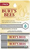 Burt's Bees Lip Balm Stocking Stuffer, Moisturizing Lip Care Holiday Gift, 100% Natural, Ulta Conditioning with Shea, Cocoa & Kokum Butter (2 Pack)