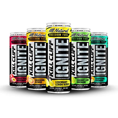 Kill Cliff Ignite Variety Pack #1 - Clean Energy Drink Natural Caffeine from Green Tea, Electrolytes, No Sugar, Nothing Artificial, KETO Friendly - 12 Cans