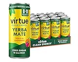 Virtue Yerba Mate, Peach & Raspberry - Natural Energy Drink - Sugar Free, Zero Calories, 8.4 oz (Pack of 12)