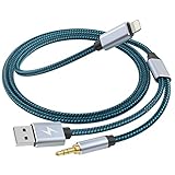 Lightning to 3.5mm Aux Cord Audio Jack 2 in 1 Charging Audio Cable Works with Car Stereo Speaker Headphone Car Charger iPhone to 3.5mm Stereo Aux Cable Compatible with iPhone 13 Pro/12/11/X/8/7 3.3FT