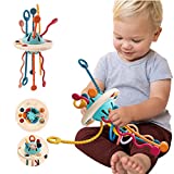 JoyKids Sensory Toys for Toddlers 18M+,Montessori Activity Toys for Babies,Pull String Activity UFO Toy with Food Grade Silicone, Travel Learning Educational Toys for 1-3 Year Old Boy Girl Baby