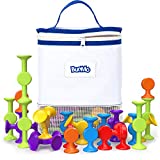 BUNMO Bath Toys - 24pcs Montessori Suction Toys; Fun Stem Construction Toys for Ages 3 4 5 6 7 8 9 10 Year Old Gifts for Girl or Boy; Sensory Baby Birthday Toy Gifts; Sensory Toys