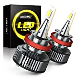 AUXITO H8/H9/H11 LED Light Bulbs, 500% Brighter, Mini Size, 80W 16,000LM Per Pair, CanBus Ready, Beam Adjustable Lamp Conversion Kit, 6500K White, Pack of 2
