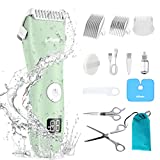Baby Hair Clipper, Quiet Kid Hair Clipper with Safe Ceramic Blade & LCD Power Display, Professional Hair Trimmer for Kids Waterproof Rechargeable Haircut Kit for Toddler Children, 1 Hour Fast Charge