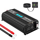 Pure Sine Wave 2000Watt Car Power Inverter Converter DC 12V to 120V AC with 2 AC Outlets 2x2.4A USB Ports 1 AC Terminal Block Remote Control and LCD Display[3 Years Warranty] by VOLTWORKS