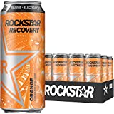 Rockstar Energy Drink with Caffeine Taurine and Electrolytes, Recovery Orange, 16 Fl OZ (Pack of 12)