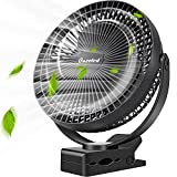 10000mAh Clip On Fan for Bed, Portable Fan for Baby Stroller, 8 Inch Stroller Fan(Up to 24H of Use), USB Fan, 4-Speed Fast Cooling Outdoor Fan, Battery Operated Fan for Bedroom, Office, Camping, Cabin