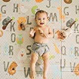 Toddleroo by North States 71' x 71' Folding ABC Play Mat - Extra large, designed to fit 6 panel or 8 panel Superyards. Foldable. Almost 36 square feet of play space (ABC multicolored)