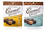 Cocomels Chocolate Covered Caramel BITES - VEGAN Organic Made Without Dairy Kosher (Variety, Sea Salt and Vanilla, 2 pack)
