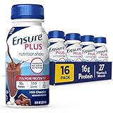 Ensure Plus Nutrition Shake with 13 grams of high-quality protein, Meal Replacement Shakes, Milk Chocolate, 8 Fl Oz (Pack of 16)