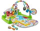 Fisher-Price Baby Gym with Kick & Play Piano Learning Toy featuring Smart Stages Educational Content and 2 Soft Maracas Rattle Toys