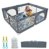 Large Baby Playpen (79x63x26inch), Packable Play Pens for Babies and Toddlers, Baby Play Yards with Ocean Balls, Kids Indoor & Outdoor Activity Center, Baby Fence with Breathable Mesh