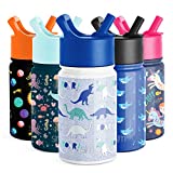 Simple Modern Kids Water Bottle with Straw Lid | Insulated Stainless Steel Reusable Tumbler for Toddlers, Girls, Boys | Summit Collection | 10oz, Dinosaur Roar