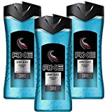Axe 3 in 1 Shower Gel for Body, Hair and Face, Sports Blast Invigorating Body Wash for Men, 3 Pk x 13.52 Fl. Oz - UK Import