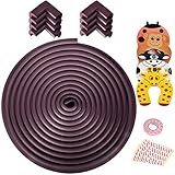 Numola 23ft Baby Proofing Edge and Corner Guards Protector - Table Corner Guards & Pre-Taped Bumpers for Furniture Foam Baby Safety for Fireplace, Fire Brick , Cabinet, Countertop(Brown)