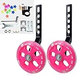 DDJKCZ Bike Training Wheels Flash Mute Big Wheel Compatible for 12 14 16 18 20 inch Single Speed Bicycle (Pink)