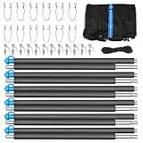 14FT Trampoline Enclosure Net with Universal Trampoline Replacement Enclosure Poles and Hardware