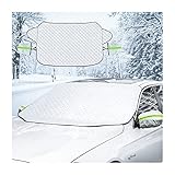 LoyaForba Car Magnetic Windshield Snow Cover, 4 Layers WAaterproof Windproof Protection,Snow,Ice,Sun,Frost Defense, Universal for SUV, Truck, Sedan,Van