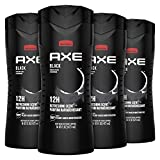 AXE Body Wash 12h Refreshing Scent Cleanser Black Frozen Pear and Cedarwood Men's Body Wash with 100 percent Plant-Based Moisturizers, 16 Fl Oz (Pack of 4)