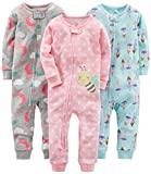 Simple Joys by Carter's Baby Girls' Snug-Fit Footless Cotton Pajamas, Pack of 3, Ballerina/Moon/Bees, 24 Months