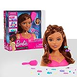 Barbie Fashionistas 8-Inch Styling Head, Brown Hair, 20 Pieces Include Styling Accessories, Hair Styling for Kids, by Just Play