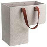 SAM AND MABEL Stair Baskets for Carpeted and Wooden Stairs - 16' Stair Basket with Handles, Foldable Staircase Basket Storage Organizer for Home and Office Decor (Naturel Beige)