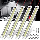 CT CAPETRONIX 12v LED Interior Light Bar 120LEDs 1500LM 8W DC 12 Volt led Strip Lights with ON/Off Switch，for Enclosed Cargo Trailer, Car RV Van Truck Lorry Camper Boat Caravan Motorhome (4Pack)