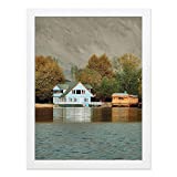 Golden State Art, Solid Wood 16x20 Wooden Picture Frame - for 16x20 Photos, 1-1/4-Inch Wide with Real Glass - Horizontal and Vertical Wall Display, Great for Engagement, Wedding, White, 1 Pack