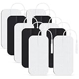 AUVON TENS Unit Pads 2'X4' 10 Pcs, 3rd Gen Latex-Free Rectangular Replacement Pads Electrode Patches with Upgraded Self-Stick Performance for Electrotherapy