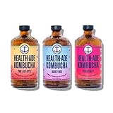 Health-Ade Kombucha Tea Organic Probiotic Drink, 12 Pack Case (16 Fl Oz Bottles), Fan Favorite Variety Pack (Pink Lady Apple, Bubbly Rose, Pomegranate), Low Sugar, Gluten Free, Vegan, Kosher