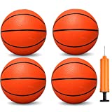 5 INCH PVC Mini Basketball for Indoor Basketball Mini Hoops, Soft 5' Rubber Small Repacement Basketball for Over Door Basketball Hoop Sets, Little Basketballs for Adults & Kids (3 PCS with Air Pump)