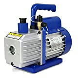 ZENY 3,5CFM Single-Stage 5 Pa Rotary Vane Economy Vacuum Pump 3 CFM 1/4HP Air Conditioner Refrigerant HVAC Air Tool R410a 1/4' Flare Inlet Port, Blue