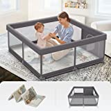 Fodoss Baby Playpen with Mat, Small Baby Play Pen(47x47inch), Playpen for Babies and Toddlers, Baby Pen for Apartment, Play Yard for Baby, Baby Fence Play Area Playyard Activity Center