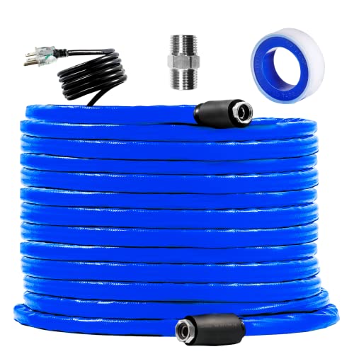 Tsinglax 100FT Heated Drinking Water Hose for RV Outdoor Family Self-Regulating Withstand Temperatures Down to-45°F-Lead and BPA Free
