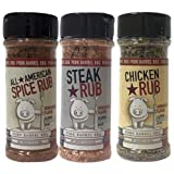 BBQ Seasoning Set - Gifts for Dad - Pork Barrel BBQ Rubs and Spices Set - BBQ Gift Pack - Rub Sampler Pack - Grill Holiday Spice Bundle: Pork Rub, Steak Seasoning and BBQ Rub, and Chicken Seasoning and BBQ Rub