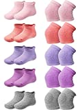 10 Pairs Baby Crawling Anti-Slip Knee Pads and Anti-Slip Baby Socks Set Unisex Toddler Knee Protectors Non Slip Ankle Socks (Multicoloured)