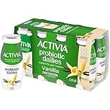 Activia Probiotic Dailies Low Fat Yogurt Drink, Vanilla, Non-GMO Project Verified, 24.8 Oz, Pack of 8