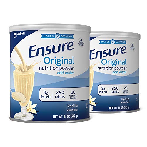 Ensure Original Nutrition Shake Powder with 9 grams of protein, Meal Replacement Shakes, Vanilla, 14 oz, 2 Count