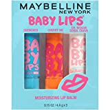 Maybelline New York Baby Lips Moisturizing Lip Balm 3-pack, Lip Care Essentials, MULTI-SHADE, 0.15 Ounce