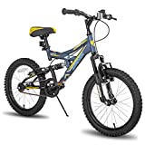 JOYSTAR Contender 20 Inch Kids Mountain Bike for Boys & Girls Ages 7-13 Years Kids Bicycle with Full Dual-Suspension Steel Frame and 1- Speed Drivetrain with Kickstand Blue